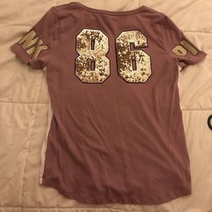 PINK V neck with sequin detail